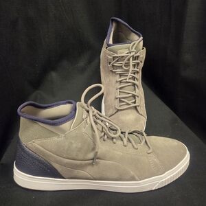 Puma Men's Gray & Blue Suede High-Top Sneakers
